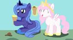  blue_hair crown duo equine eyes_closed female friendship_is_magic fur hair horn ice_cream jbond mammal my_little_pony open_mouth outside pink_hair princess_celestia_(mlp) princess_luna_(mlp) royalty sibling sisters teal_eyes white_fur winged_unicorn wings 