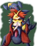  anthrofied blush breasts delphox dragon female garchomp looking_at_viewer male nintendo penis pok&#233;mon pok&eacute;mon pussy pyrophilia sex straight video_games 