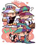  chibi dog hat iggy_(jojo) jojo_no_kimyou_na_bouken kotorai kuujou_joutarou male_focus multiple_boys multiple_persona sleeping starfish 