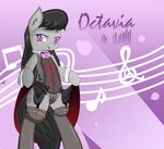  black_hair blush bow_tie corset cutie_mark english_text equine female friendship_is_magic fur garter_belt grey_fur hair hi_res hooves horse legwear long_hair looking_at_viewer mammal my_little_pony octavia_(mlp) panties pony purple_eyes solo stockings text tongue tongue_out underwear zzvinniezz 