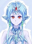  anivia blue_hair blue_skin ice league_of_legends nam_(valckiry) personification portrait red_eyes short_hair_with_long_locks smile 