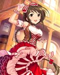  aihara_yukino artist_request braid brown_eyes brown_hair gloves hair_ribbon idolmaster idolmaster_cinderella_girls jpeg_artifacts long_hair official_art ribbon smile very_long_hair western white_gloves 