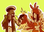  1boy 1girl afro chocolina crimsontriforce dark_skin feathers final_fantasy final_fantasy_xiii sazh_katzroy source_request 