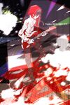  bucket daze_(kagerou_project) electric_guitar guitar highres hood hoodie instrument kagerou_project kisaragi_shintarou male_focus paint_can paint_splatter red_eyes ryou_(fallxalice) solo 
