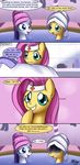  blue_eyes comic dialog english_text equine female fluttershy_(mlp) friendship_is_magic group hair heart_attack horn horse mammal my_little_pony nurse open_mouth pegasus pink_hair pony purple_hair rarity_(mlp) smile solar-slash teal_eyes text unicorn water wings 