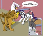  anatomically_correct_pussy anus avian bolt_gun bovine cattle duo english_text equine fear female friendship_is_magic gilda_(mlp) gore gryphon horse imminent_death mammal mechacockzilla my_little_pony peeing pony pussy pussy_juice raised_tail rarity_(mlp) text urine watersports 
