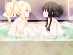  alternate_hairstyle barefoot bath bathing bathtub black_hair blonde_hair blue_eyes blush breasts female_footjob footjob from_side game_cg hair_up holding_hands kirishima_shizuku long_hair looking_at_another masturbation medium_breasts multiple_girls mutual_masturbation nude open_mouth peko ponytail profile red_eyes shared_bathing shiny shiny_skin shitogi_eris sitting sky sono_hanabira_ni_kuchizuke_wo star_(sky) starry_sky x-ray yuri 