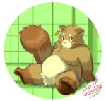  blush chest_tuft chubby fur hindpaw kemono looking_at_viewer paws sitting solo tuft 