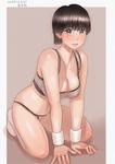  1girl ayumu_(zenkou) black_hair breasts character_request cleavage large_breasts original pixiv_manga_sample short_hair solo source_request zenkou 
