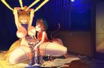  animal_ears armpits arms_up barefoot bdsm blonde_hair blush bondage bottomless bound breast_grab breast_sucking breasts brown_eyes brown_hair cat_ears cat_tail chen cloud cum cum_in_clothes cum_pool cumdrip fingering fox_ears fox_tail futa_with_female futanari grabbing hat highres jewelry large_breasts looking_at_viewer moon multiple_girls multiple_tails naked_tabard night night_sky open_mouth penis saliva short_hair single_earring sky sleeveless smile squatting tabard tail tears thighhighs tongue tongue_out touhou vol.7 white_legwear window yakumo_ran yellow_eyes 