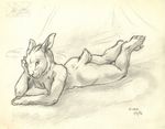  breasts female lagomorph lying mammal nude on_front rabbit scale_(artist) sketch solo 
