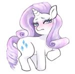  blue_eyes blush cutie_mark embarrassed equine female friendship_is_magic fur hair horn horse looking_at_viewer mammal molligesghost my_little_pony picorna plain_background pony purple_hair rarity_(mlp) solo unicorn white_background white_fur 
