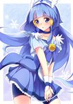  aoki_reika bad_id bad_pixiv_id bike_shorts blue_background blue_eyes blue_hair blue_skirt blush bow bowtie brooch choker cure_beauty hair_tubes head_wings jewelry long_hair magical_girl okb329 precure shorts shorts_under_skirt sidelocks skirt smile_precure! snowflakes solo tiara v_arms wrist_cuffs 