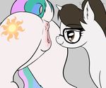  animated anus brown_eyes brown_hair butt clitoral_winking clitoris colored cunnilingus cutie_mark duo equine eyelashes eyewear female friendship_is_magic fur glasses hair horn lesbian mammal my_little_pony open_mouth oral oral_sex princess_celestia_(mlp) pussy pussy_juice pussy_wink raven_(mlp) sex theflankbank tongue tongue_out unicorn vaginal white_fur 
