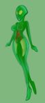  anthro artist_request breasts female metroid metroid_(creature) monster_girl no_nipples plasma-snake solo yellow_eyes 