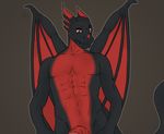  biceps black_fur dragon fur horn kajhiro male muscles nude pecs penis red_eyes red_fur repthyl reptile scales scalie wings 