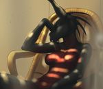  2014 anthro black_nipples breasts chair doktor-savage dragon female horn nipples nude savage scalie solo 