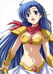  armor asou_yuuko bikini_armor blue_eyes blue_hair izumi_mahiru lowres mugen_senshi_valis red_scarf scarf sega telnet valis 