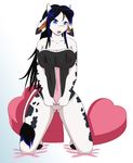  anthro belle belle_camisole black_hair blue_eyes blush bovine breasts cainesart camisole cattle female hair hi_res horn invalid_tag looking_at_viewer mammal multicolor_fur nipples pussy 
