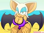  adc1309 anthro bat big_breasts breasts chrono-fur cleavage clothed clothing erect_nipples female mammal nipples rouge_the_bat sega solo sonic_(series) swimsuit wings 