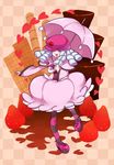  :d bubble_skirt cake checkered checkered_background chocolate_cake food food_themed_background fruit full_body grey_eyes happinesscharge_precure! hat heart hirounp hosshiwa light_blue_hair open_mouth pantyhose pink_hat pink_skirt pink_umbrella precure ringlets shoes short_hair skirt smile solo standing strawberry striped striped_legwear umbrella wafer white_hair 