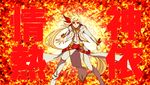  bad_id bad_pixiv_id belt blonde_hair full_body fusion highres kamui_(tales_of_zestiria) kill_la_kill kuramu lailah_(tales) long_hair male_focus orange_background pants parody ponytail red_eyes serious solo sorey_(tales) tales_of_(series) tales_of_zestiria 