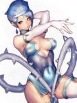  blue_eyes blue_hair blue_rose_(tiger_&amp;_bunny) breasts covered_nipples crystal_earrings earrings elbow_gloves fumio_(rsqkr) gloves jewelry karina_lyle medium_breasts nipples plant see-through short_hair solo thighhighs thighs thorns tiger_&amp;_bunny vines white_legwear 