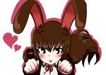  1girl animal_ears brown_hair bunny_ears looking_at_viewer rwby smile solo velvet_scarlatina 