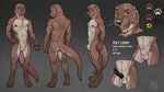  anthro balls black_penis body_markings bust butt digitigrade erection grin hand_on_hip ket_lesh looking_at_viewer male mammal markings model_sheet multiple_poses mustelid nipples nude otter penis sheath slim solo standing toned tsaiwolf whiskers 