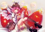  animal_ears bird_wings brown_dress dress earrings food fruit hat ice_cream in_food jewelry long_sleeves looking_at_viewer md5_mismatch mystia_lorelei open_mouth oversized_object pink_hair qin shirt sitting smile solo sparkle spoon strawberry sundae touhou wide_sleeves wings yellow_eyes 