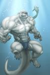  anthro bulge clothed clothing fish hutchenced male mammal marine muscular muscular_male mustelid nipples otter solo topless underwater water 