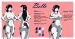  belle belle_camisole big_breasts big_breats black_hair blue_eyes blush bovine breasts cainesart cattle chubby female hair hi_res horn invalid_tag looking_at_viewer mammal model_sheet multiple_poses nipples pussy solo 