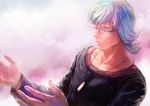  barnaby_brooks_jr bibirii blue_hair glasses long_sleeves male_focus necktie solo tiger_&amp;_bunny 