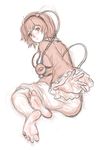  barefoot feet hairband heart highres komeiji_satori kuro_suto_sukii long_sleeves looking_at_viewer looking_back outstretched_arm outstretched_hand shirt sitting sketch skirt soles solo third_eye touhou wide_sleeves 