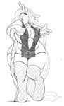  anthro anthrofied breasts cane changeling chubby cleavage clothed clothing female fishnet friendship_is_magic kevinsano lingerie monochrome my_little_pony overweight plain_background queen_chrysalis_(mlp) solo white_background wide_hips 