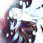  blue_hair foreshortening fuchsia gloves hands highres kula_diamond long_hair purple_eyes solo the_king_of_fighters 