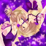  1girl bad_id bad_pixiv_id blonde_hair blue_eyes brother_and_sister bug butterfly butterfly_wings hair_ornament hairclip incest insect kagamine_len kagamine_rin melou migikata_no_chou_(vocaloid) short_hair siblings tattoo twincest twins vocaloid wings 
