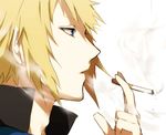  arisaka_ako blonde_hair cigarette denji_(pokemon) gym_leader male_focus pokemon smoke smoking solo 