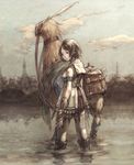  animal brown_hair chocobo fantasy final_fantasy short_hair solo wading walking watanabe_minoru water 