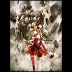  archlich balloon blonde_hair dress flandre_scarlet flower rose smile solo touhou wings 