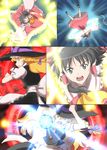  :o black_hair blonde_hair braid circle danmaku firing frilled_skirt frills gohei hair_tubes hakurei_reimu highres kirisame_marisa magic magic_circle mini-hakkero multiple_girls ohoho short_hair skirt the_memories_of_phantasm touhou v-shaped_eyebrows yellow_eyes 