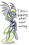  blonde_hair book cutie_mark derpy_hooves_(idw) derpy_hooves_(mlp) dialog english_text equine eyewear female friendship_is_magic fur glasses grey_fur hair idw mammal mirror_universe my_little_pony pegasus plain_background solo text underpable white_background wings yellow_eyes 