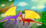  cliff cloud cuddling cute day dirt dragon eyes_closed feral fire flame_the_dragon flameous flameous-thedragon forest gay grass love male mates nuzzle purple_dragon raised_leg red_dragon rock scalie shadow sky smile spikes spyro spyro_the_dragon spyrodragon sunlight sunshine tree video_games view yellow_horns 