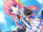  blue_eyes dress kai long_hair pink_hair pointing shimesaba_kohada walpurgis 