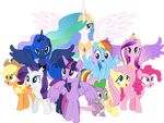  absurd_res alpha_channel applejack_(mlp) blonde_hair blue_eyes blue_fur blue_hair cowboy_hat crown cutie_mark dragon earth_pony equine fangs female feral fluttershy_(mlp) flying freckles friendship_is_magic fur green_eyes group hair hat hi_res horn horse looking_at_viewer male mammal multi-colored_hair my_little_pony open_mouth orange_fur pegasus pink_fur pink_hair pinkie_pie_(mlp) plain_background pony princess_cadance_(mlp) princess_celestia_(mlp) princess_luna_(mlp) purple_eyes purple_fur purple_hair rainbow_dash_(mlp) rainbow_hair rainbow_tail rarity_(mlp) royalty slit_pupils smile spike_(mlp) spread_wings teal_eyes theshadowstone transparent_background twilight_sparkle_(mlp) two_tone_hair unicorn white_fur winged_unicorn wings yellow_fur 
