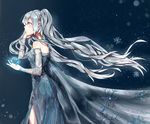 bad_id bad_pixiv_id dress frozen_(disney) hatsune_miku highres long_hair nadinehuifu snowflakes solo twintails vocaloid 
