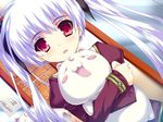  hug kai long_hair purple_hair red_eyes school_uniform shimesaba_kohada twintails walpurgis 