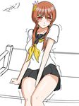  brown_eyes brown_hair have_to_pee nisekoi school_uniform serafuku skirt solo tachibana_marika 