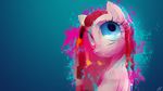  blue_background blue_eyes friendship_is_magic glitch hair iopichio jave_the_13 my_little_pony pink_hair pinkie_pie_(mlp) plain_background smile solo 