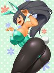  1girl ass breasts fang ganaha_hibiki idolmaster kawanuma_uotsuri large_breasts ponytail solo 